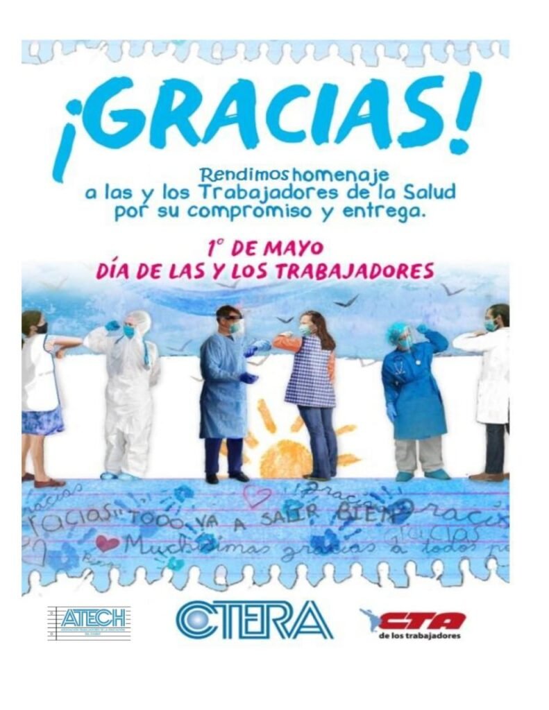 Homenaje a las o los trabajadores de la salud.