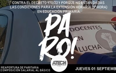 PARO ACTIVO EL JUEVES 1° DE SEPTIEMBRE EN RECHAZO A LAS IMPOSICIONES DEL GOBIERNO