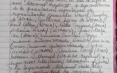 Acta realizada en Supervisión de Escuelas Región IV