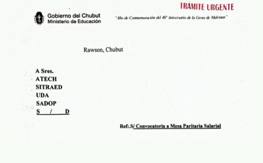 CONVOCATORIA A PARITARIA SALARIAL