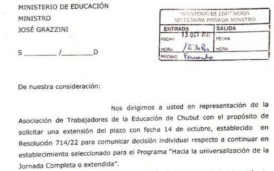 Jornada completa o extendida: solicitud de extensión