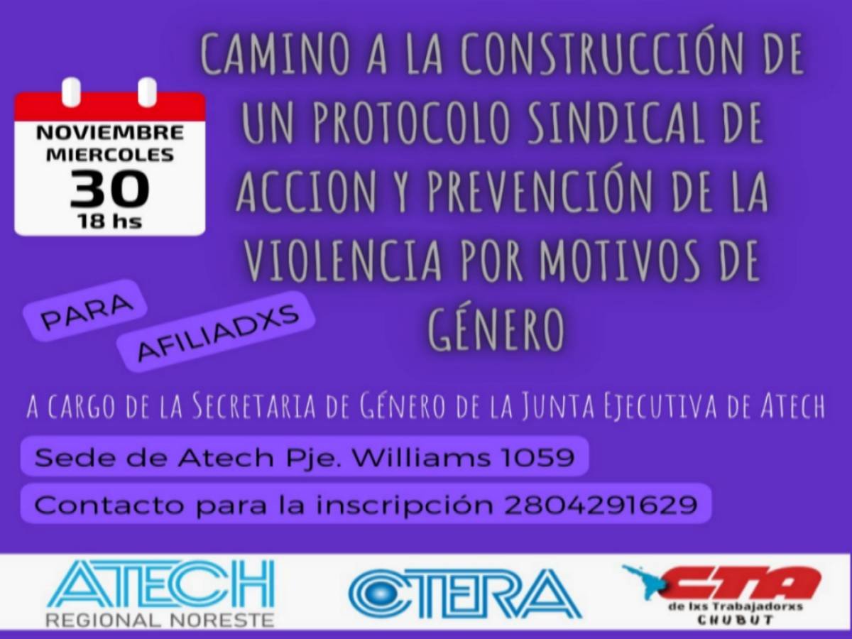 Flyer encuentro por protocolo violencia de género