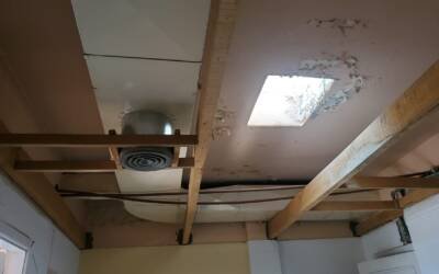 Por peligro de derrumbe, se realizan importantes obras en alojamiento de ATECH en Comodoro