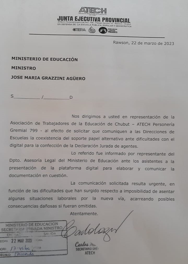 Pedido de ATECH presentado 22 de marzo 