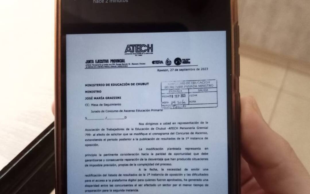 ATECH solicita que se modifique el cronograma de Concurso de Ascenso